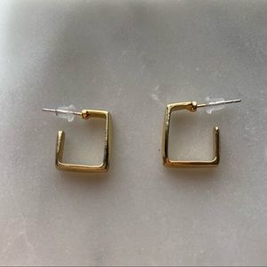 new 14K gold plated square shaped earrings